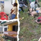 Parientes de los cuatro hombres y una mujer asesinados en una zona desolada, esperaban en la morgue de Ventanas.
