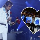 Roberto Carlos regaló flores a sus fanáticos antes de que culminará su presentación.