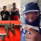 En poder de los detenidos se encontró estas armas de fuego.