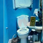 Este es el pequeño baño que utilizaba Diego Maradona en sus últimos días.