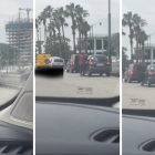 Momento en que los cuerpos estaban en la vía.