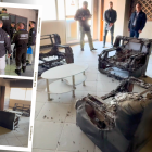 El atacante intentó quemar documentos oficiales.