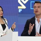Luisa González, candidata a la presidencia de Ecuador por el correísmo y Daniel Noboa, candidato y presidente de Ecuador.