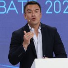 El presidente Daniel Noboa durante el Debate Presidencial 2025.