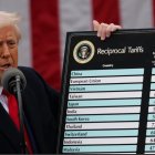 Esta es la tabla que países con aranceles que presentó Donald Trump en su discurso.