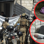 Aquí se encontraron dos fundas y un costal blanco con el cadáver de un hombre. La policía y los militares acordonaron la escena.