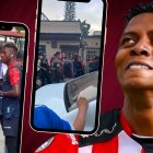 Carlos Arboleda cuando fue detenido fuera del estadio Capwell.