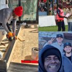 Erwin Ramírez en sus nuevas labores, en la colocación de ventanas.