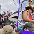 Diferentes grupos de jóvenes recrearon, sobre plataformas, los momentos de la condenación y muerte de Jesús.