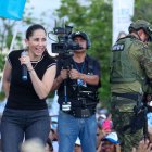 Luisa González durante la campaña electoral.