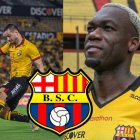 Octavio Rivero y Felipe Caicedo delanteros de Barcelona SC.