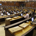 Este 22 de abril de 2025, en el Pleno de la Asamblea se pudo observar los nuevo equipos sacados de sus cajas para las pruebas.