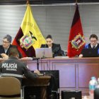 La juez nacional (e) Mercedes Caicedo fue ponente (centro) en el tribunal del caso Metástasis.