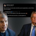 Rafael Correa respondió con ironía a las acusaciones de su sucesor en medio de una controversia en redes sociales.