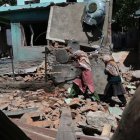 Casa familiar demolida de Asif Sheikh, uno de los sospechoso del ataque mortal perpetrado el pasado 22 de abril en la Cachemira india.