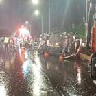 El vehículo accidentado fue retirado tras el siniestro en la avenida De los Granados.
