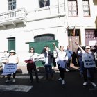 Este miércoles 28 de mayo se realizó un plantón en rechazo del plan de rehabilitación del Centro Histórico