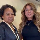 Katty Hurtado junto a Yesenia Vargas, durante el proceso de cambio de look.