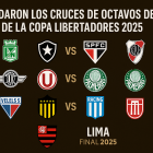 Así quedaron los partidos de octavos de final de la Copa Libertadores 2025.