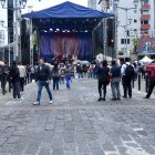 Una tarima se armó en la avenida Amazonas y Jorge Washington, en La Mariscal.