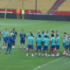 La selección de Brasil entrenó en el estadio Monumental.