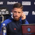 Muniain durante el anuncio oficial de su salida de San Lorenzo, donde anticipó que “hay muchas posibilidades” de que se retire del fútbol