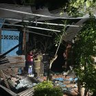 La vivienda quedó destruida tras la explosión con cilindros de gas.