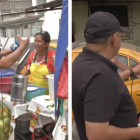 José Delgado y una vendedora de verde tuvieron un momento de amén en el Mall del piso.