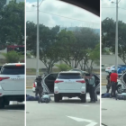 Cuatro hombres a bordo de un vehículo de alta gama fueron revisados por agentes de la Policía.