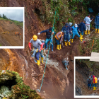 Cuadrillas de soldadores y con maquinaria trabajan para restablecer el suministro de agua.