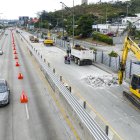 Las obras en la av. del Bombero, en Guayaquil.