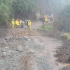 En el sector de la “Y” de Vizcaya, la vía cedió por completo.