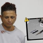 El hombre fue detenido con las evidencia del asalto.