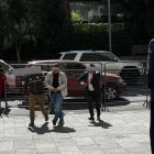 Santiago Díaz fue llevado a la Fiscalía General del Estado, norte de Quito.