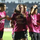 Claudio Spinelli (c) marcó el gol de Independiente del Valle en Brasil.