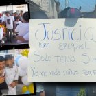 Padre e hijo, víctimas colaterales en distintos hechos de sangre. Al niño lo despidieron con globos blancos.