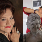 La artista Hellen Constante realizó en el monumento a la cantante Fresia Saavedra