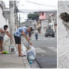 Moradores limpiaron el sitio este viernes. Una pared de la escuela quedó con orificios a causa de los impactos de balas.