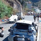 Así quedó el carro siniestrado en el Rally.