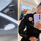La oficial Isabela Segundo niega ser la chica del video viral en una patrulla.
