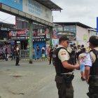 Escena donde fue asesinado Xavier Morán, agente de tránsito de la ciudad de Manta