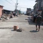 El sitio del crimen, en el suburbio de Guayaquil.