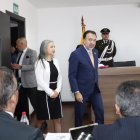 Pabel Muñoz llegó acompañado de Fernanda Racines, vicealcaldesa de Quito.