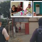 En el exterior de la casa aún permanecen mensajes bíblicos; el perrito Koffi fue cubierto con una sábana.