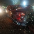 Así quedó el vehículo perteneciente al presentador Ronald Farina.