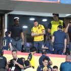 Daniel Noboa en una de las gradas de suites del estadio Monumental.