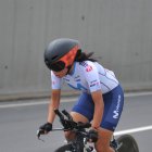 Nahomi Játiva, de 16 años, fue la primera ecuatoriana en pista del Mundial.