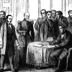 Reunión de los próceres para firmar el acta de independencia de Guayaquil.