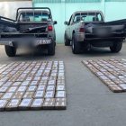 Los paquetes de cocaína estaban camuflados en el balde metálico de una camioneta, el cual había sido modificado.