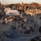 Vista general de una zona devastada tras los bombardeos en Gaza.